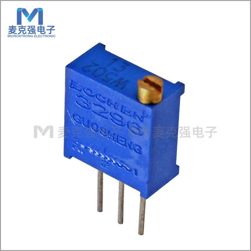 BOCHEN多圈精密可调电位器3296W阻值5K（502）预调立式可调电阻