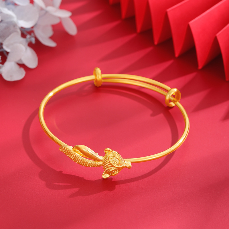 Nueva pulsera de oro lindo zorro Push-Pull aleación de cobre joyería antigua de las mujeres boca abierta accesorios de estilo nacional al por mayor