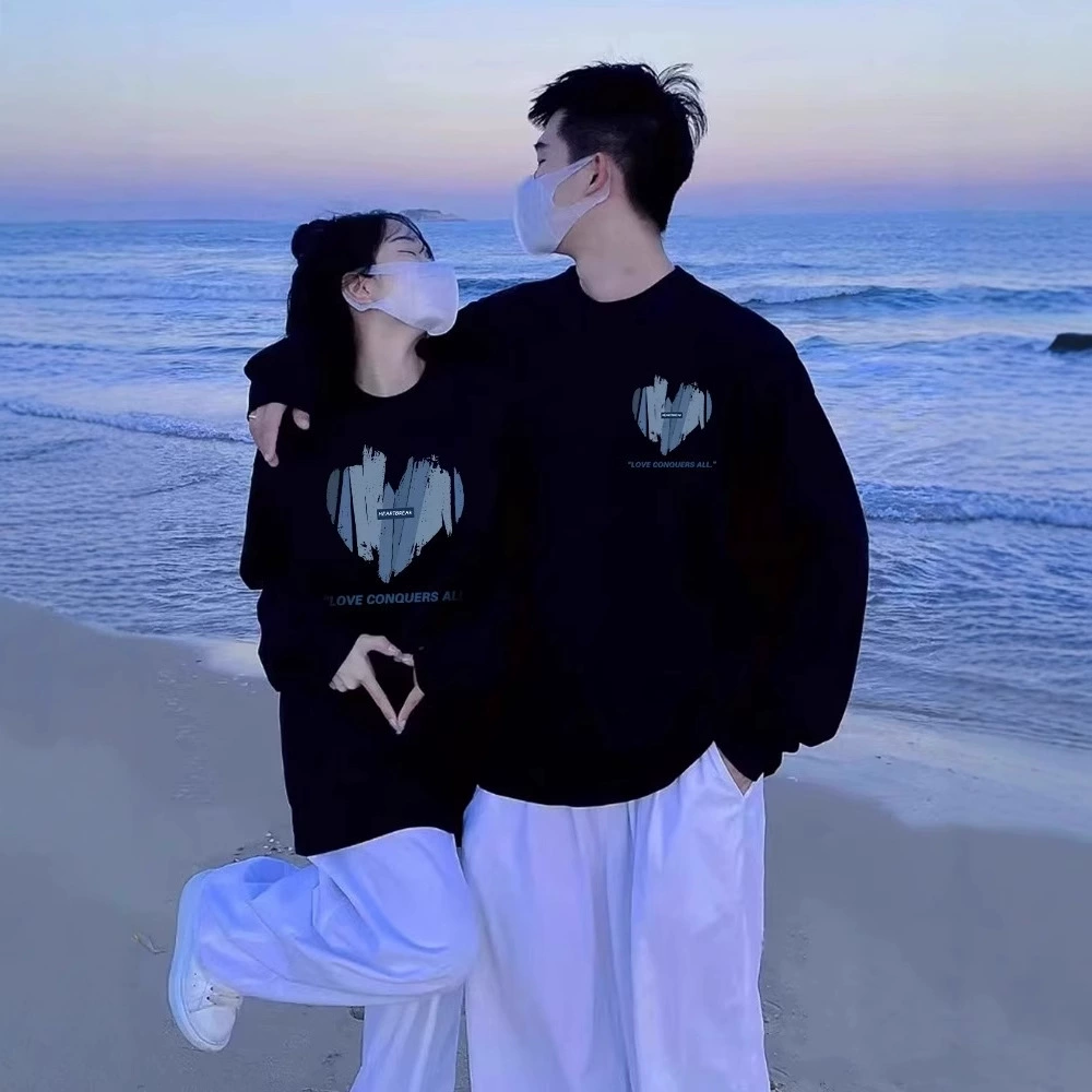 Синяя любящая пара одеваются утром и осенью 2024 новый свитник костюм класса премиум-класса чувский набор весна и осень