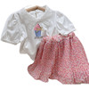 Summer set, children's cute jacket, mini-skirt, children's clothing, wholesale, floral print