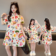 女童夏季塗鴉連衣裙XQ251