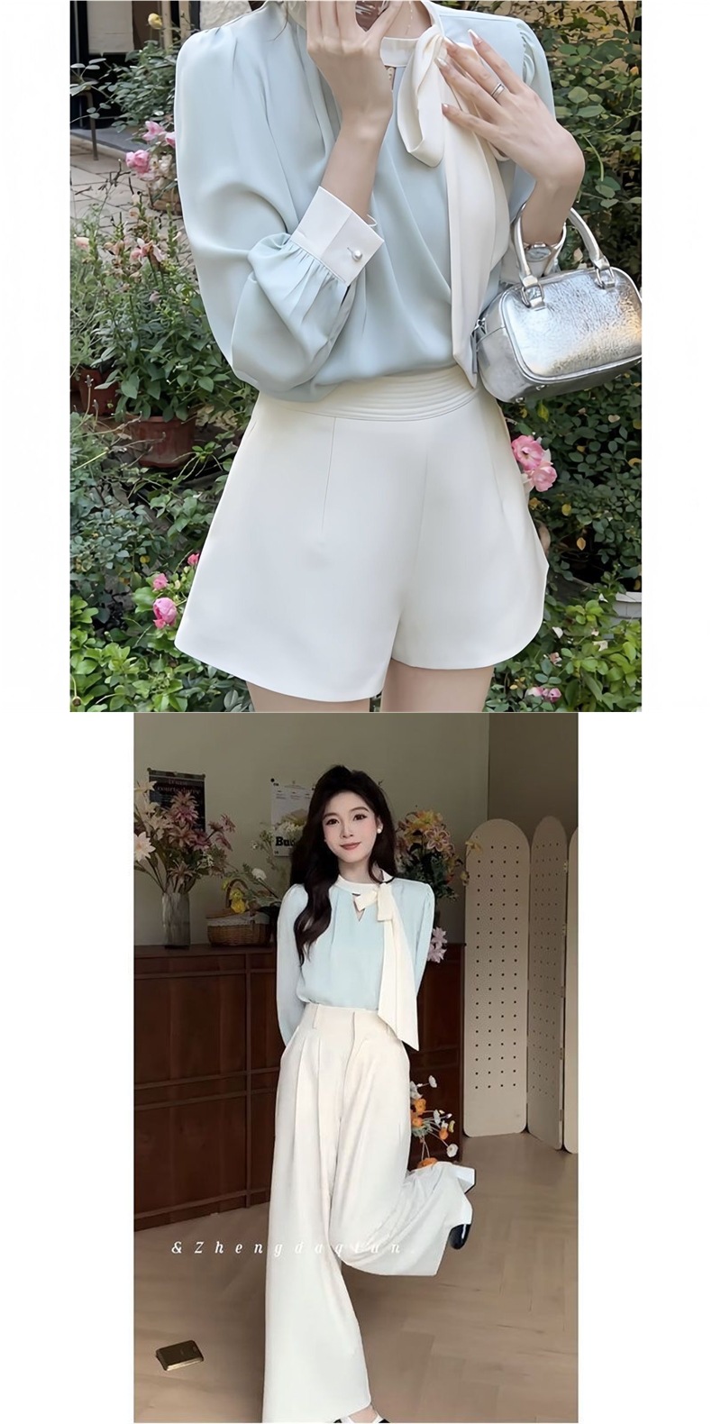 Ensemble deux pièces GraceChic printemps, pantalon long, tailleur professionnel, chemise élégante pour femme, short tendance style coréen_voghion.com