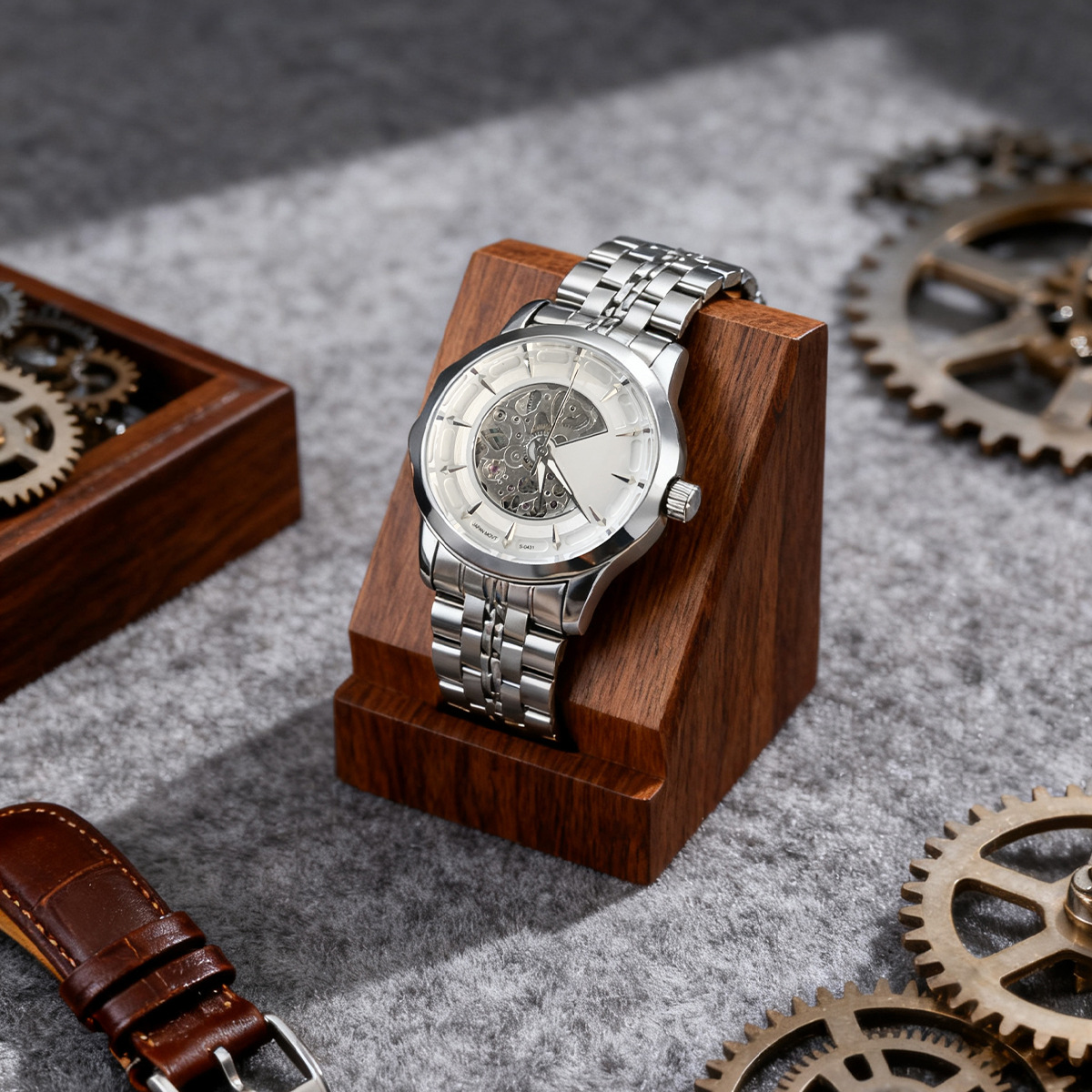 New Fashion Business Hollow Men's and Women's Couples Fully Automatic Mechanical Watch Stainless Steel Waterproof 50m