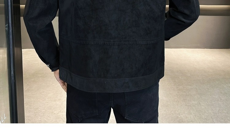 Versatile Suede Men's Jacket With Turn-down Collar Casual Style_voghion.com