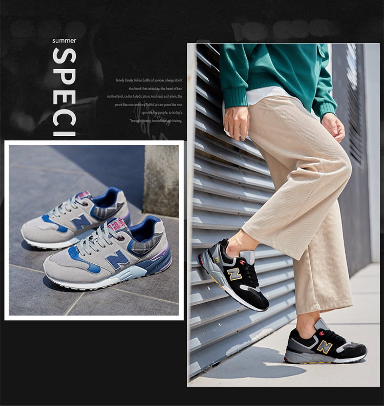 Giày sneaker nữ đế dày phong cách cổ điển, thoáng khí, phù hợp mùa hè — 999 hoa anh đào xanh chi tiết 7