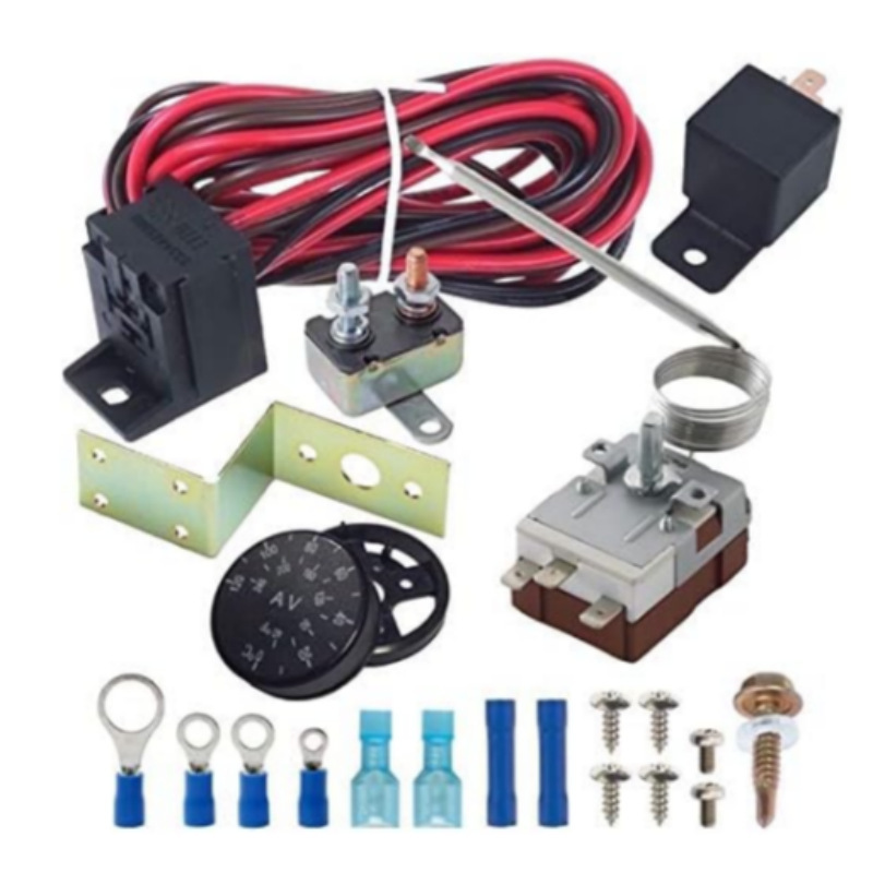 Cooling fan 32-248 'F turn dial adjustable thermostat temperature controller relay wiring switch kit