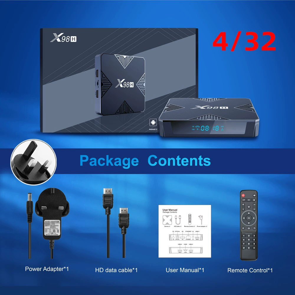 X98 H ТВ-приставка Allwinner H618 Android 12 Bluetooth двойной Wi‑Fi ТВ-бокс 4K HD