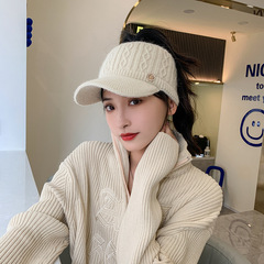 ネットの赤い帽子の女性の秋冬の新型のウサギの毛の毛糸の帽子とベルベットのニットの空のトップのアヒルの舌の帽子の耳の保温の野球の帽子