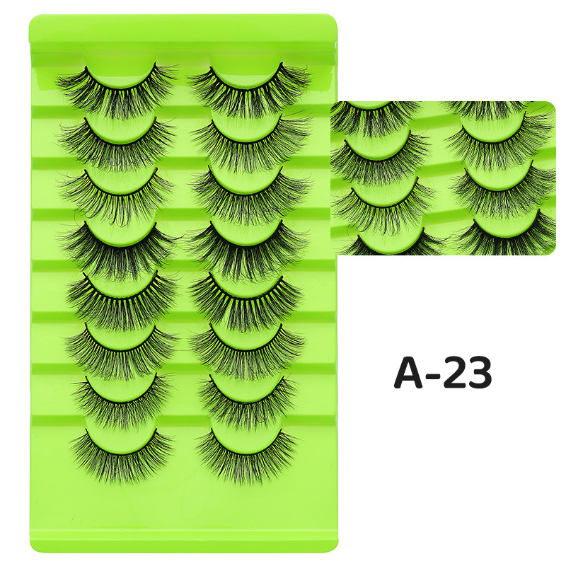 DINGSEN fuente transfronteriza fábrica pestañas falsas 8 pares de pestañas naturales gruesas de gran volumen LOGO