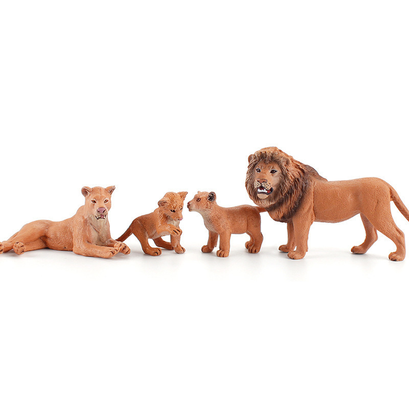 Cross-Border Export Hot-Selling Simulated Wild Animal Lion Model African Lion Male Lion Female Lion Cub Creative Set Ornaments Cross-Border Export Hot-Selling Simulated Wild Animal Lion Model African Lion Male Lion Female Lion Cub Creative Set Ornaments