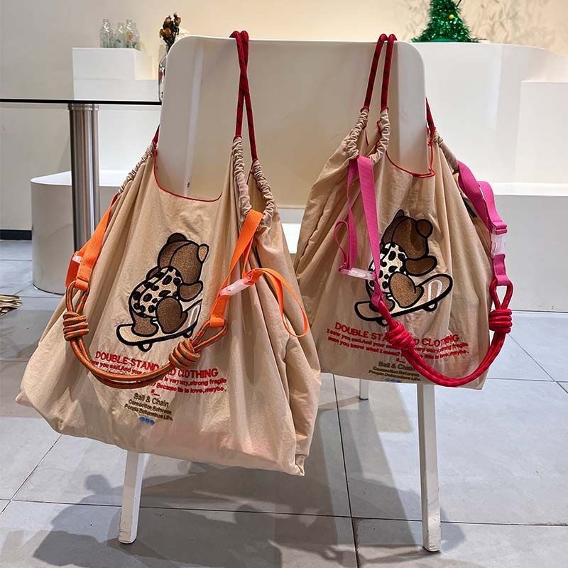 Summer New Japanese Embroidered ballchain Eco Bag ballchain Shopping Bag Shoulder Bag Canvas Tote Bag Summer New Japanese Embroidered ballchain Eco Bag ballchain Shopping Bag Shoulder Bag Canvas Tote Bag