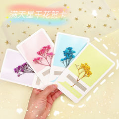 Small fresh and creative dried flower greeting card Teacher's Day Valentine's Day card Christmas blessing card Birthday card