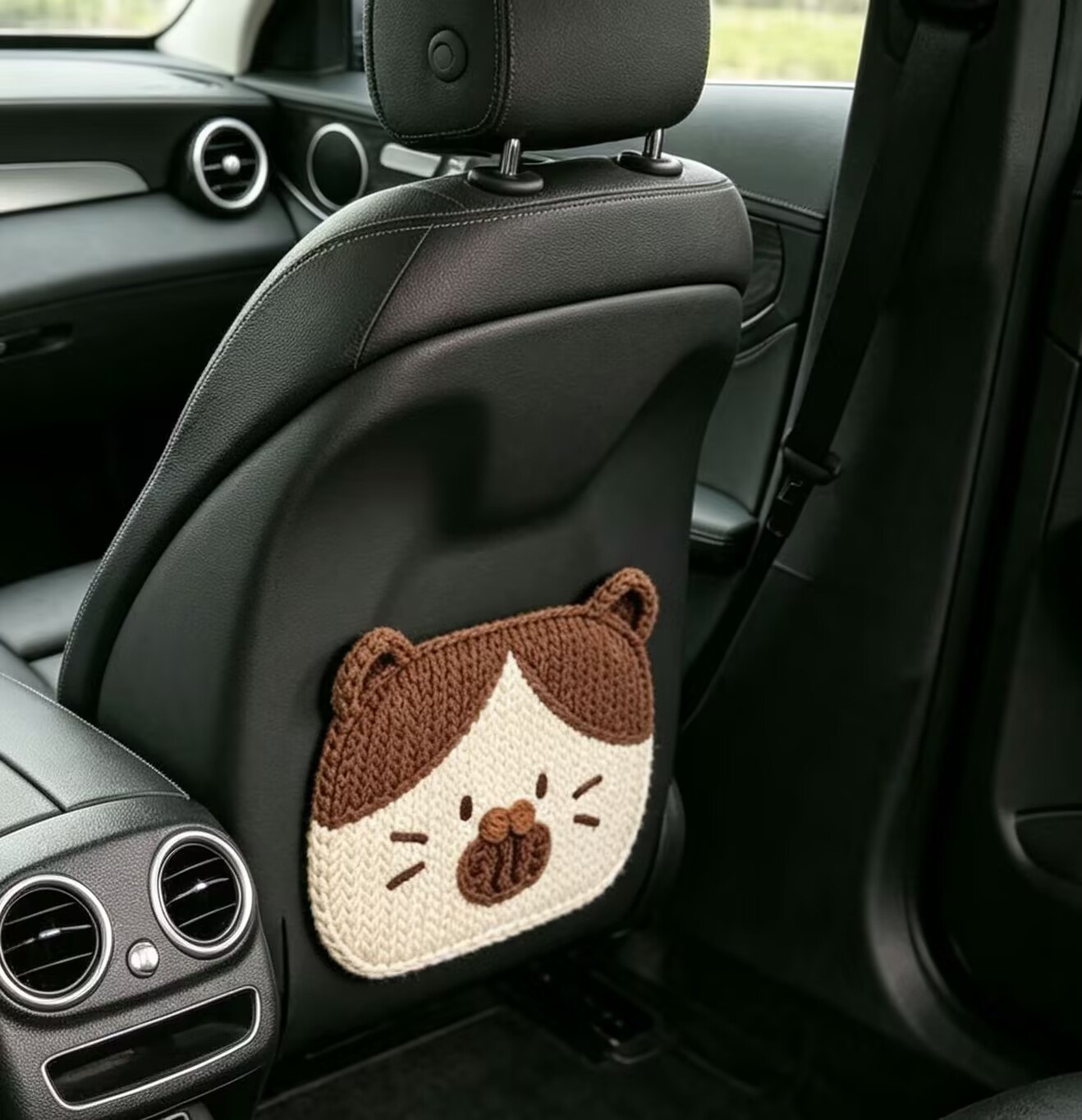 3D Printed Cute Cartoon Car Seat Back Anti-Kick Pad, Car Seat Back Anti-Dirt Pad, Bear, Cat, Crocodile