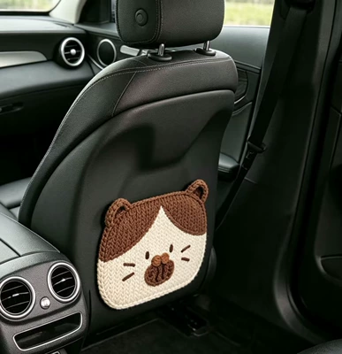 Seat Back Anti-Dirt Pad, Bear, Chair back anti-kick pad - printed-three-dimensional-kitten
