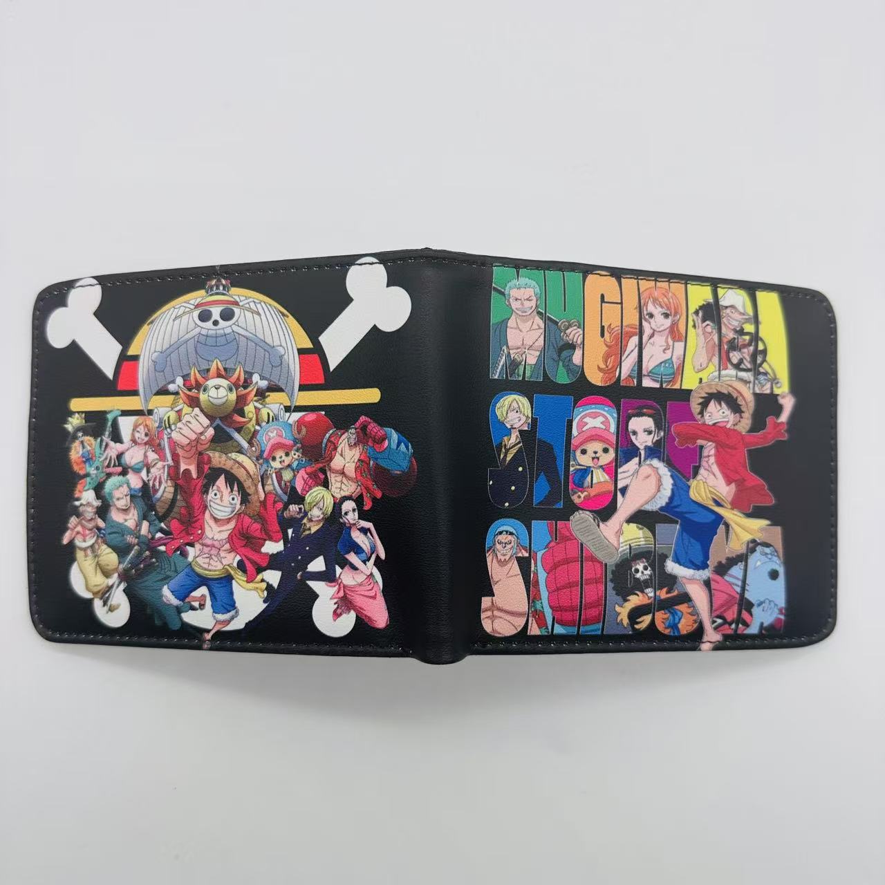 One Piece One Piece Cartera de dibujos animados japoneses Luffy Choba Solon plegable estudiantes PU cartera de cuero corta