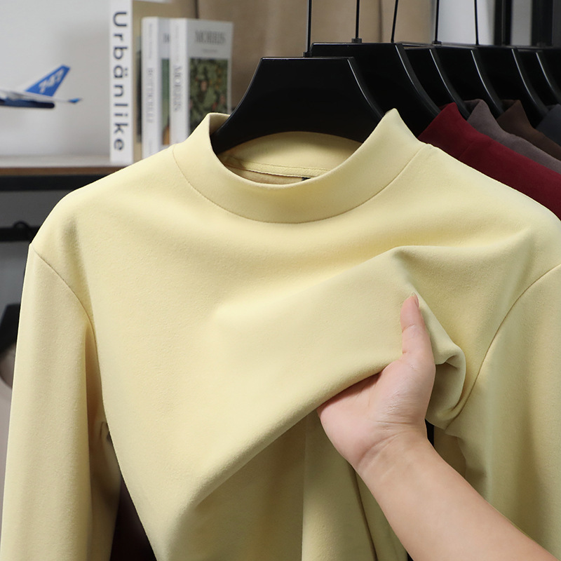 2025 Double-Sided Velvet Half Turtleneck Pure Color Men's Long-Sleeved T-Shirt Warm Base Layer Men's Autumn and Winter Inner Layer Autumn Clothing Trend 2025 Double-Sided Velvet Half Turtleneck Pure Color Men's Long-Sleeved T-Shirt Warm Base Layer Men's Autumn and Winter Inner Layer Autumn Clothing Trend