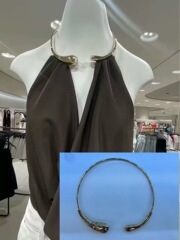 时尚跨境欧美风夸张个性弧形弯管项圈项链女不掉色小众项饰品 htt