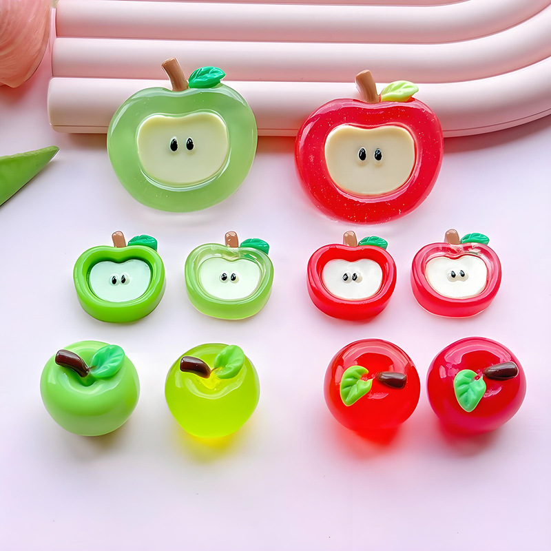 Transparent Red Apple Fruit Resin DIY Accessories Wholesale Cream Glue Headdress Mobile Phone Case Accessories Hole Shoe Matchinging Transparent Red Apple Fruit Resin DIY Accessories Wholesale Cream Glue Headdress Mobile Phone Case Accessories Hole Shoe Matchinging