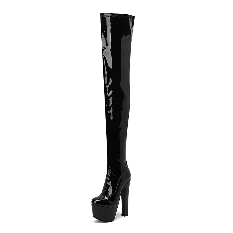 Neue Overknee-Stiefel für Damen mit superhohem Absatz, wasserdichte Plateausohle, rote Ritterstiefel mit seitlichem Reißverschluss für Nachtclubs_voghion.com
