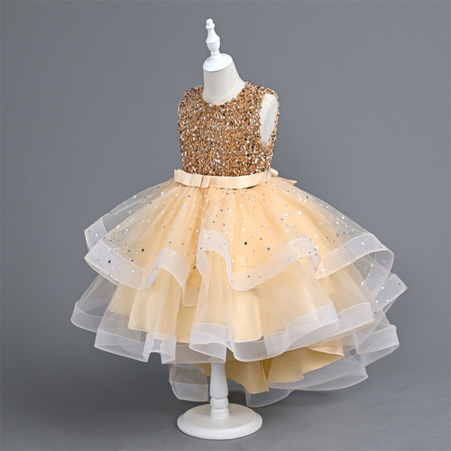 LADY SUMMER STYLISH NEW PRINCESS DRESS FOR CHILDREN 2024 CHILDREN'S COTTAGE DANCE PERFORMANCE DRESS AND EVENING GOWN