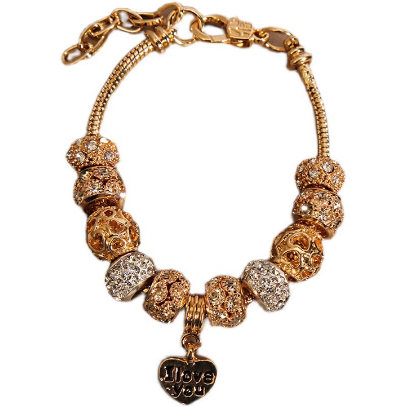 Pulsera de abalorios con corazón para mujer - joya de moda_voghion.com