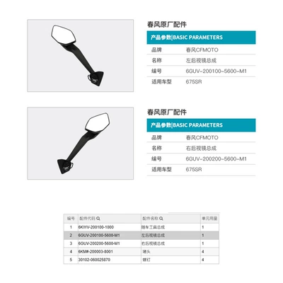 Original Accessories, Motorcycle rearview mirror