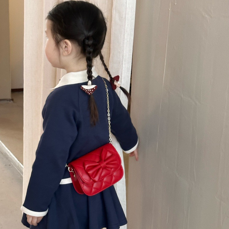 Moda coreana Lingerie niñas bolso de hombro dulce arco mini bolso de bebé nuevo bolso de cadenas para niños