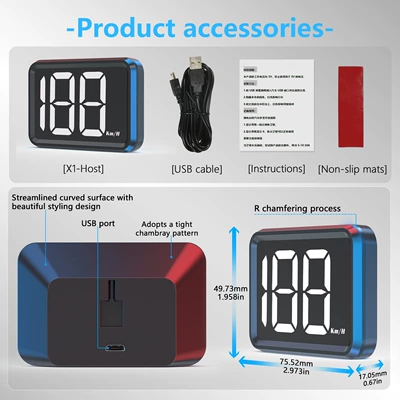 Vehicle HUD: HUD Code Meter Dual-Mode GPS - x1-white-light-kilometer-version-suitable-for-all-vehicle-models