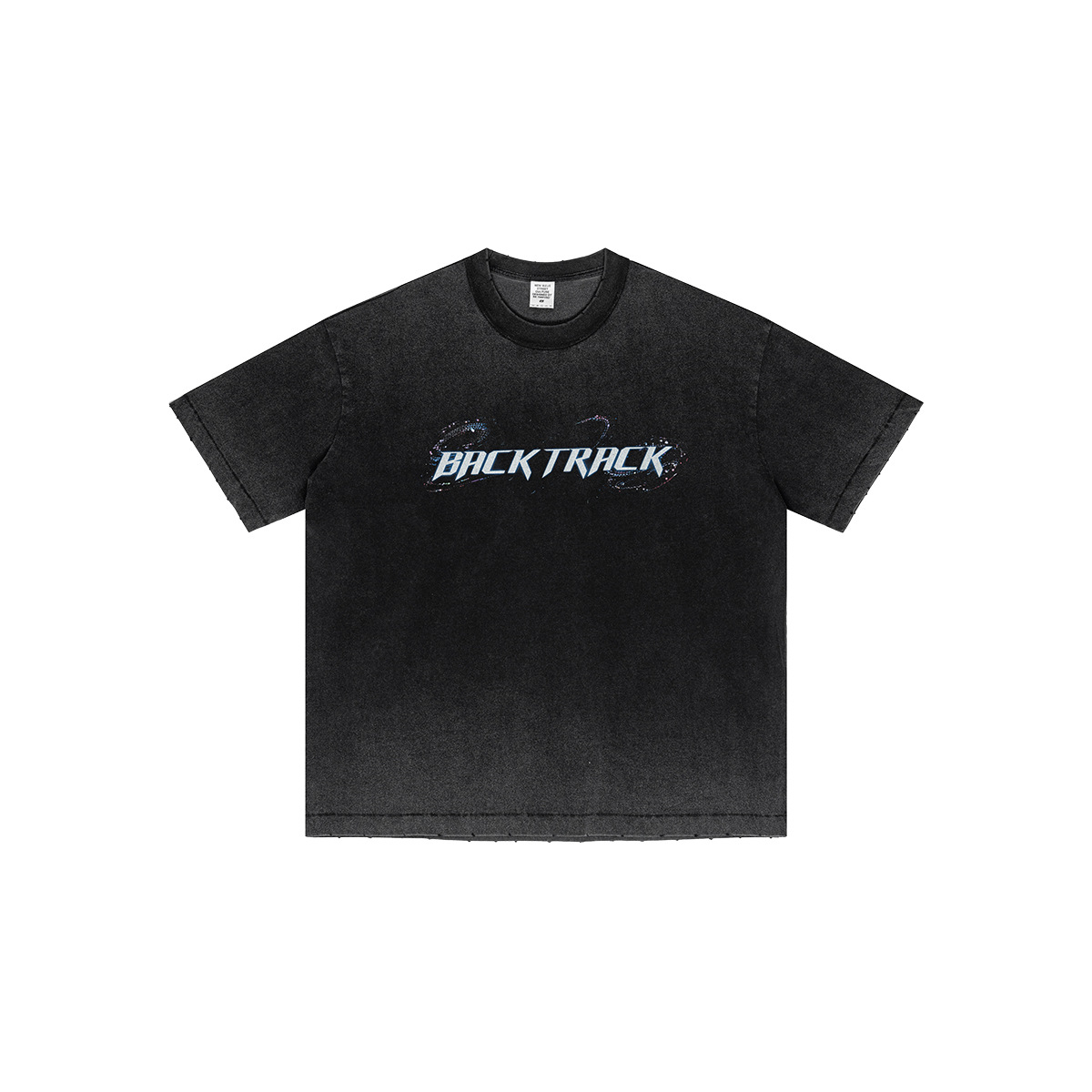 2025 verano marca de moda americana HIP letras impresión camiseta adolescente de manga corta hacer vieja chaqueta grande suelta de moda masculina