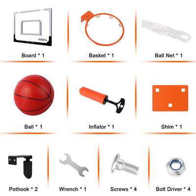 Tablero de baloncesto de pared transparente para niños de 45CM Tablero de baloncesto de puerta colgante transfronterizo