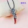 Agate necklace stainless steel, retro fashionable pendant, accessory, Korean style