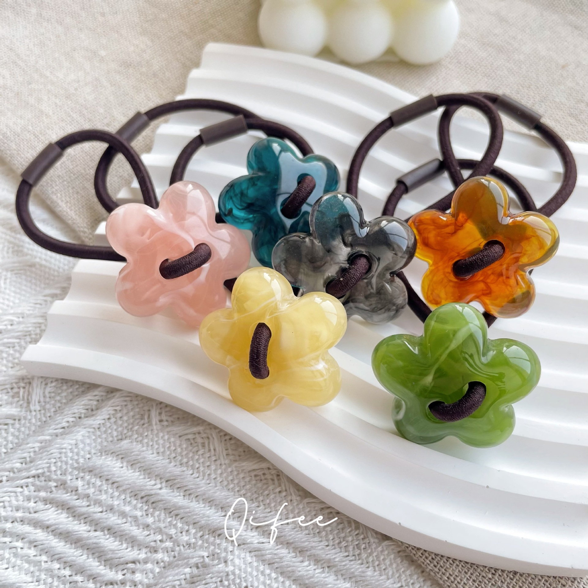 為早春準備的小花發圈!清新簡約2023網紅氣質頭繩牛皮筋