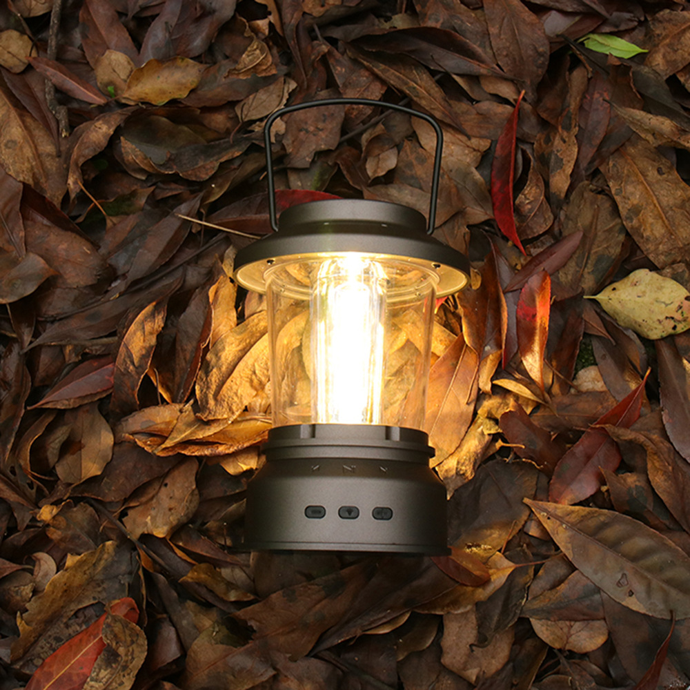 Transfronterizo LED linterna retro al aire libre de carga USB Bluetooth de audio lámpara de camping impermeable multifuncional camping lámpara de camping
