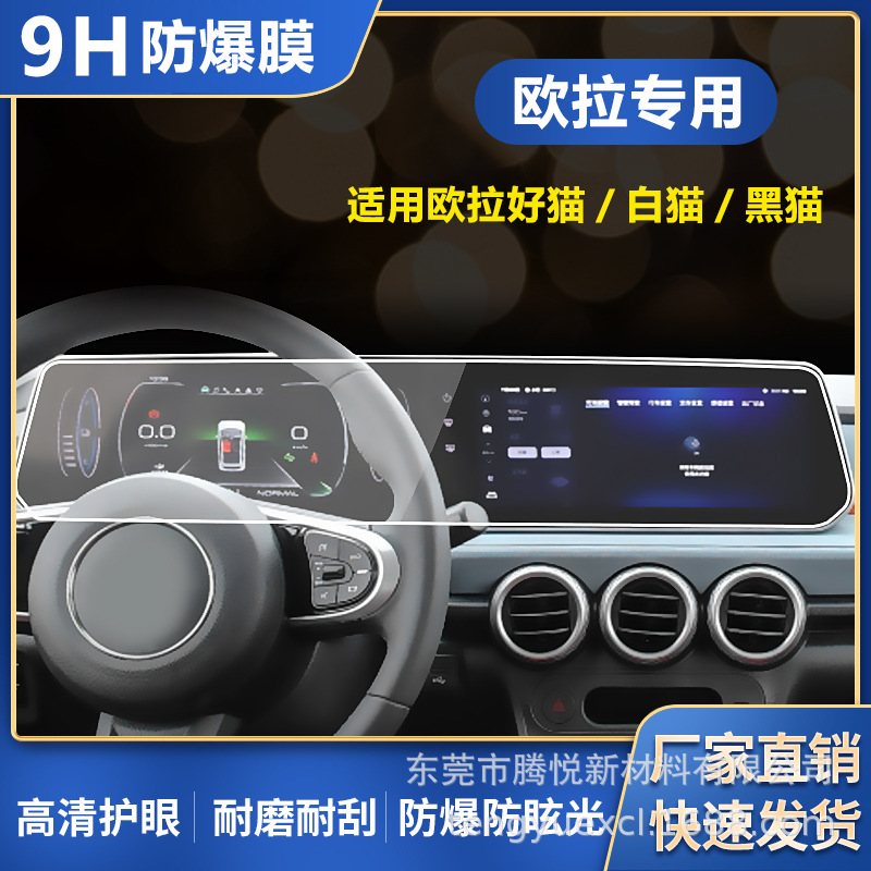 Aplicable a Euler buen gato blanco gato negro control de navegación LCD película de templado a prueba de explosiones película protectora de pantalla interior