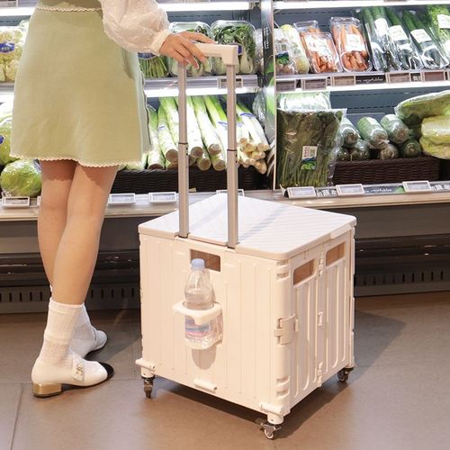 Outdoor camping shopping cart small pull cart small push cart stall hand truck foldable shopping cart portable home use pick up express delivery