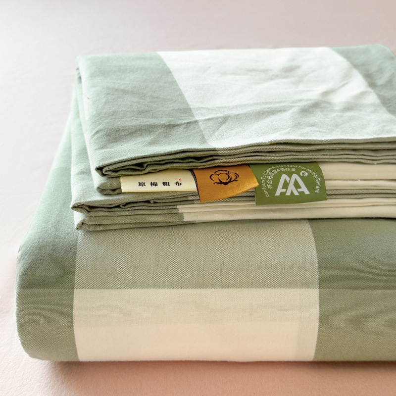[Lista de cola de comercio exterior] Estera de tela gruesa gruesa al por mayor, absorbente de sudor, transpirable, juego de tres piezas, sábana de verano gruesa, funda de almohada