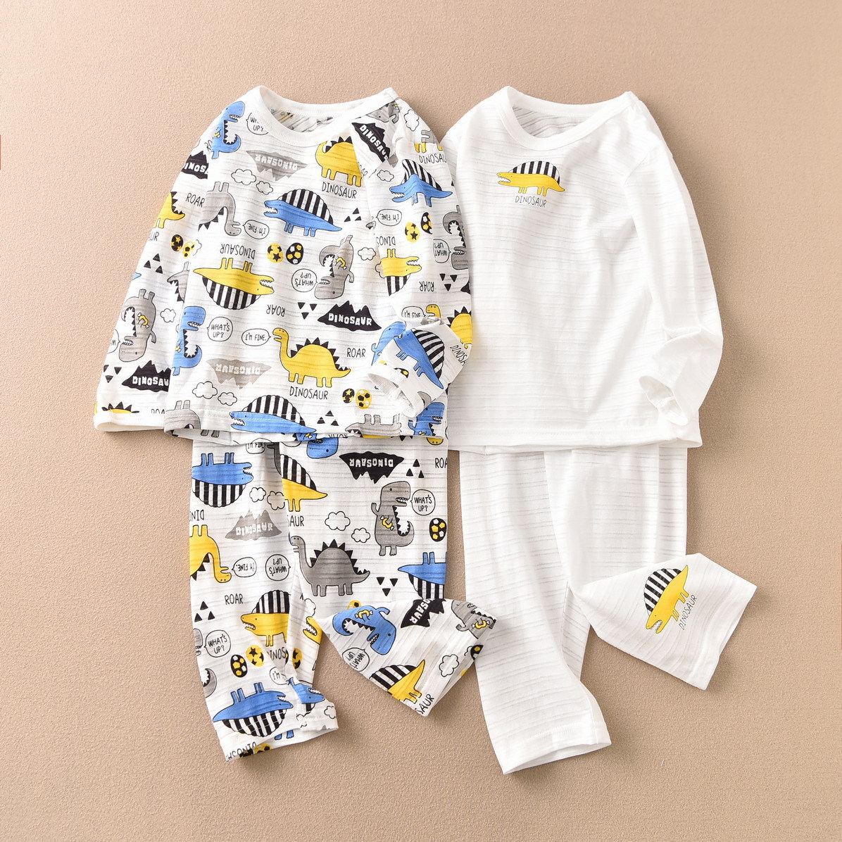 Distribution and Delivery of Bamboo Cotton Thin Children's Autumn Clothes and Long Pants Home Clothes Boys' Suits for Older Children Cross-Border Buyers Supply