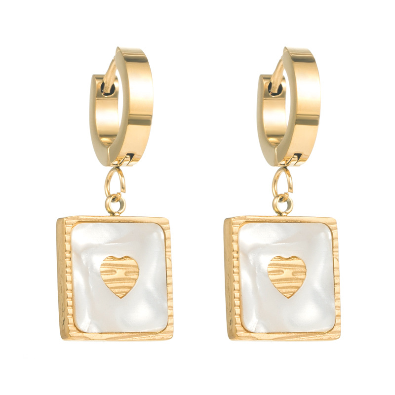 Fashion Square Star Titanium Steel Drop Earrings Plating Stainless Steel Earrings