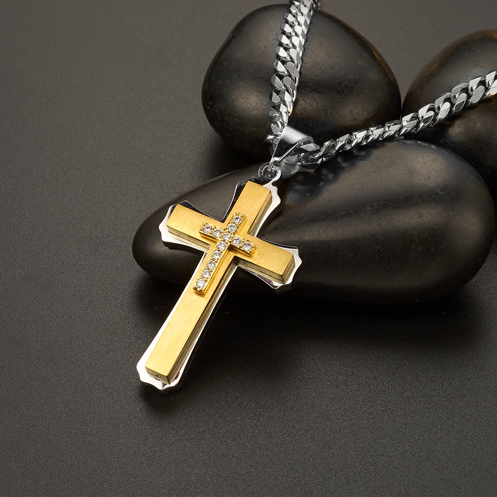 20g Weight 304 Stainless Steel Pendant Material Zircon Inlay Material Pendant Necklace Classification 304 Stainless Steel Chain Material 1 Piece Quantity Holiday, Daily Occasion 304 Stainless Steel Material Cross Pattern Unisex Gender Inlay Design Basic, Modern Style, Classic Style Style Basic Modern Style Classic Style Cross 304 Stainless Steel Inlay Zircon Unisex Pendant Necklace 16