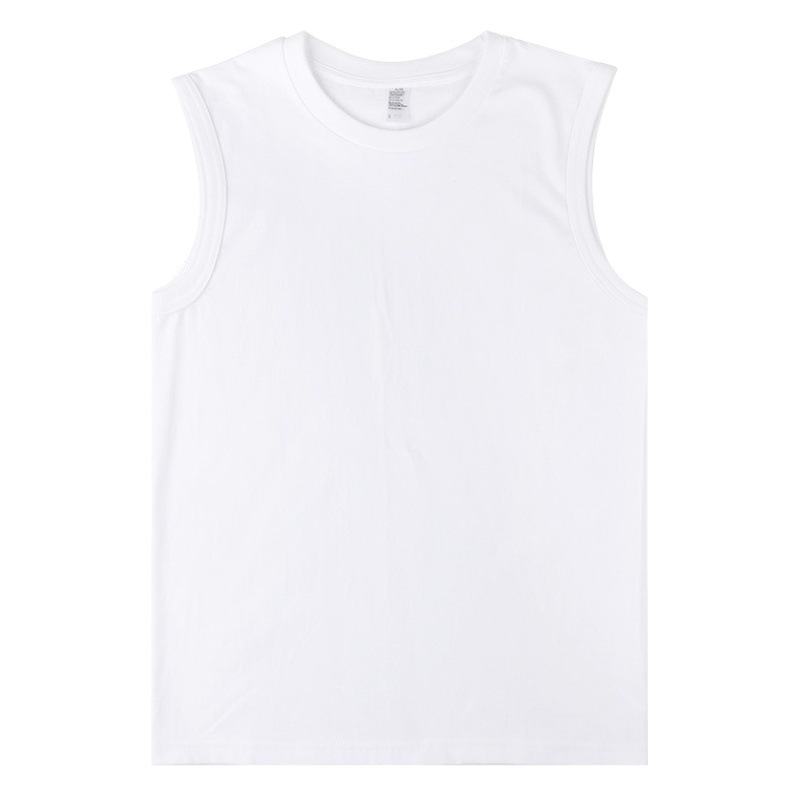 230g Japanese Style Heavyweight Pure Cotton Summer Basic Wide Shoulder Small Neckline Pure Color Loose Men's and Women's Vest Men's T-Shirt
