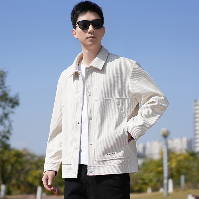 Spring and Autumn Corduroy Jacket Men's 2024 New Casual Joker Jacket Youth Lapel Price Control Roll 119 Yuan