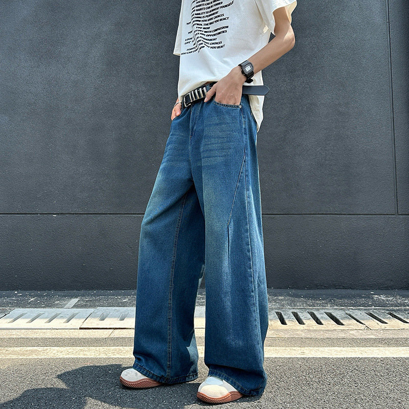 Jean homme large style rétro coupe droite ample tendance_voghion.com