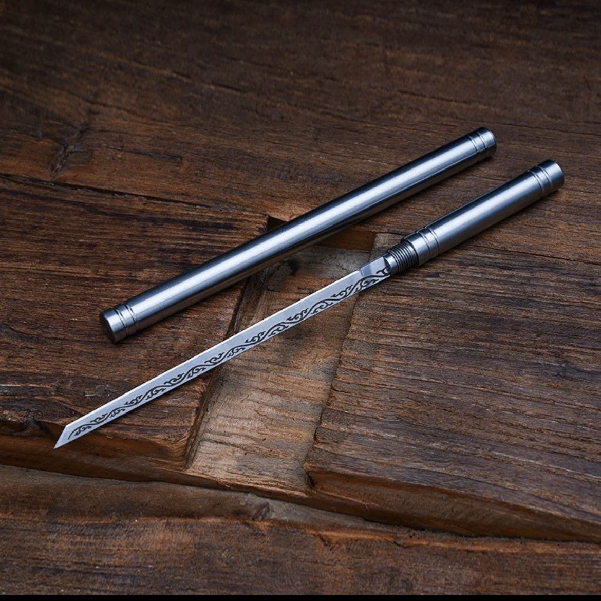 Cuchillo de fruta portátil de acero completo cuchillo de té cuchillo de frutas Longquan cuchillo de patrón láser cuchillo de té juguetes adornos metálicos