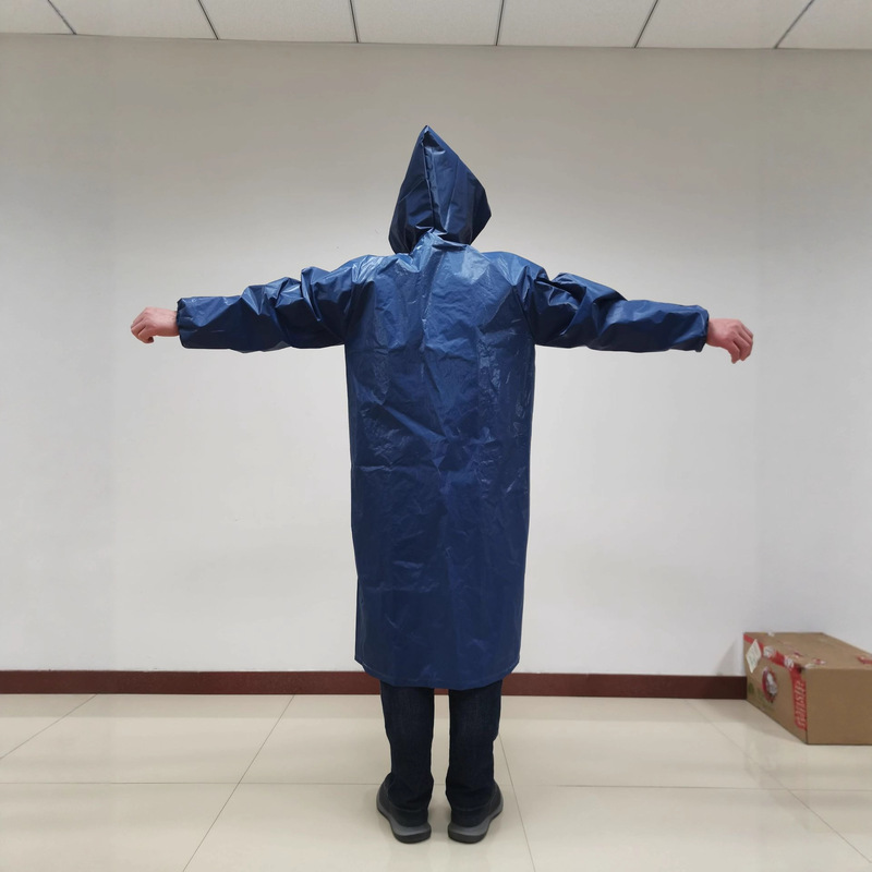 Navy Blue Pvc Long Outdoor Raincoat, Source Factory, Customizable, Mixed Colors Available for Wholesale