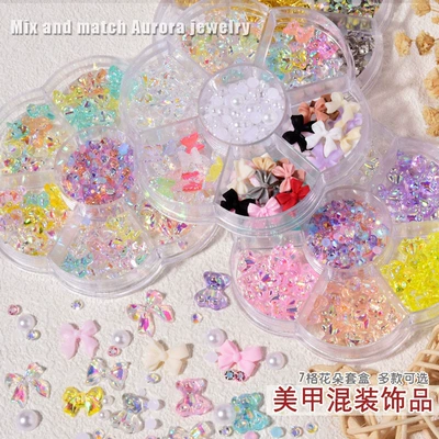 Dırnaq bəzəkləri Aurora Bear Butterfly Rhinestone