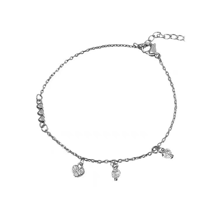 Sparkling Diamond Glossy Heart Bracelet for Women Simple Creative Niche Design Ins Cold Style School Bestie Bracelet for Women Sparkling Diamond Glossy Heart Bracelet for Women Simple Creative Niche Design Ins Cold Style School Bestie Bracelet for Women