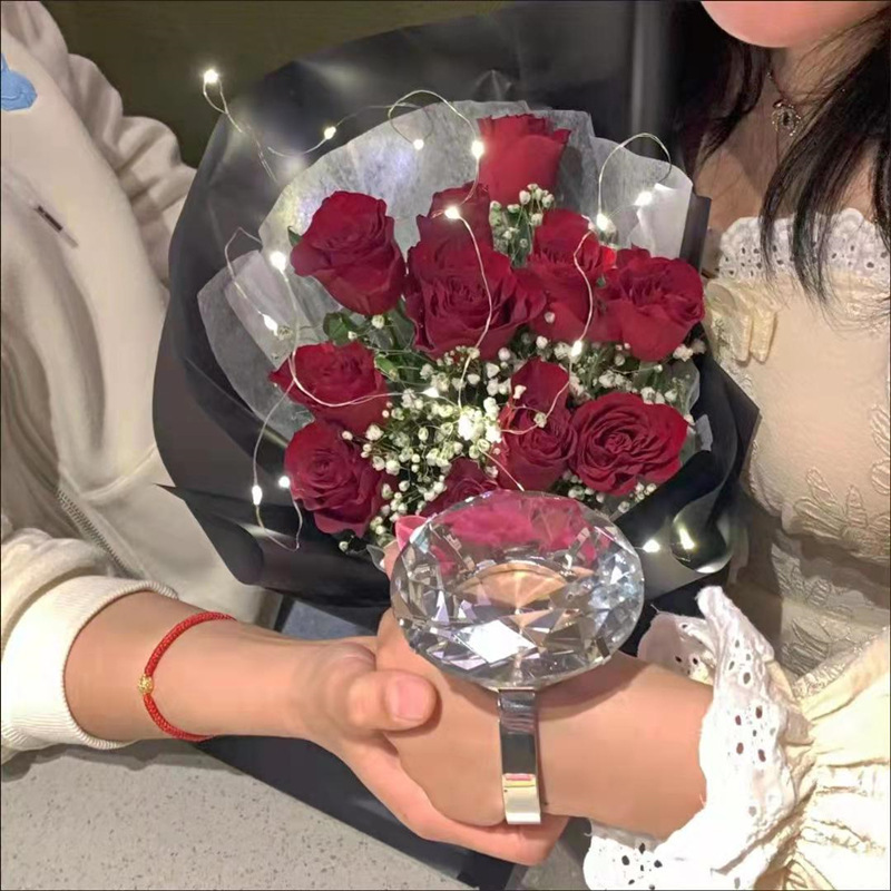 模擬クリスタルビッグリング面白い誕生日プレゼント模擬フェイクダイヤモンドリングガラス結婚式のセット小道具プロポーズ|undefined