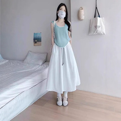 白色半身裙女2025新款伞裙小个子夏秋季薄款气质显瘦春宽松a字裙