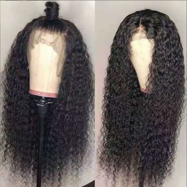 Europa y los Estados Unidos transfronterizos cabello largo rizado negro africano venta caliente cubierta de cabello largo de fibra química de alta temperatura al por mayor inventario