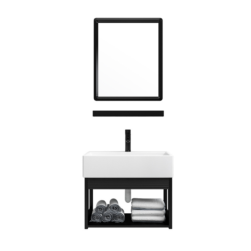 Pequeño apartamento montado en la pared lavabo de cerámica del hogar lavabo gabinete combinación baño balcón lavabo cuenca colgante